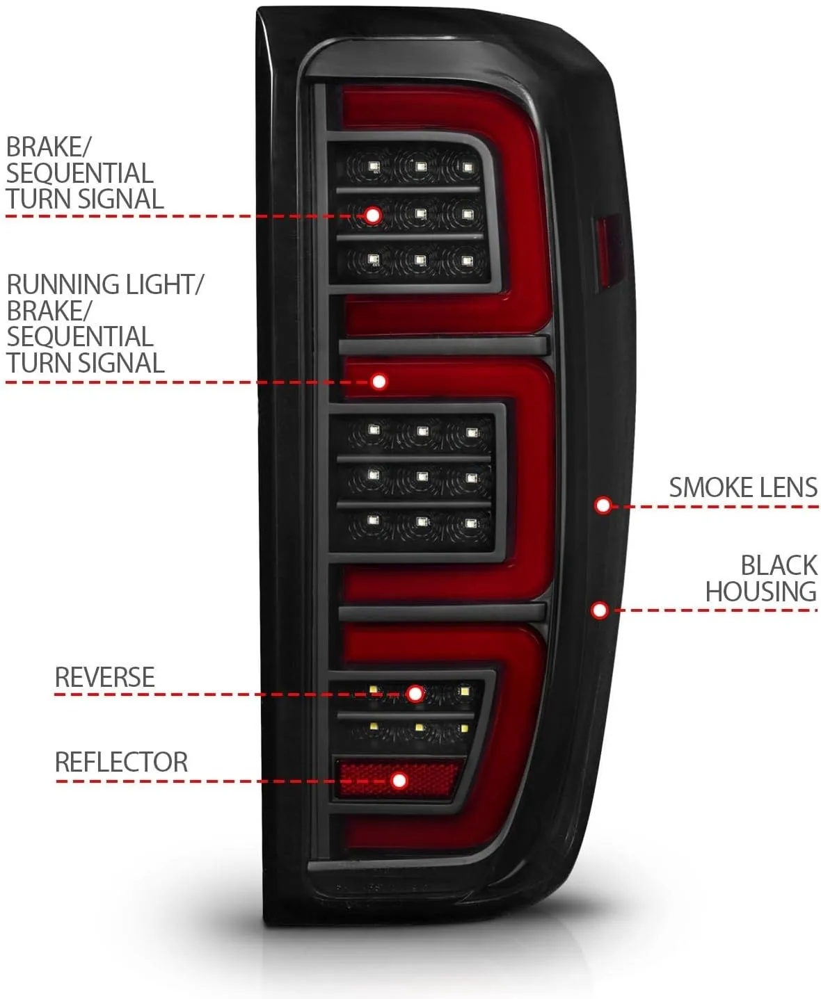 ANZO - Black/Smoke LED Tail Lights