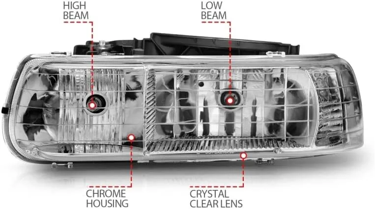 ANZO USA 111011 Crystal Headlight Set-Chrome