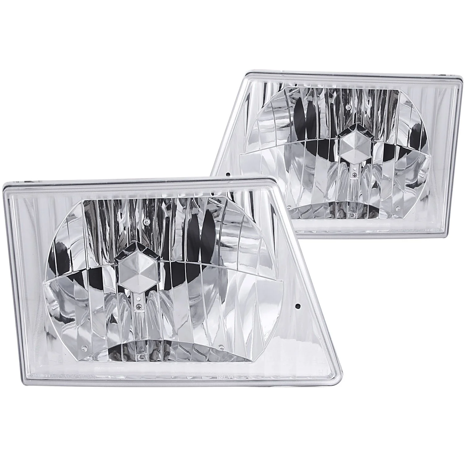 Anzo USA 111026 Crystal Chrome Headlight Assembly Compatible with Ford E-150/E-250/E-350/E-450 Vans