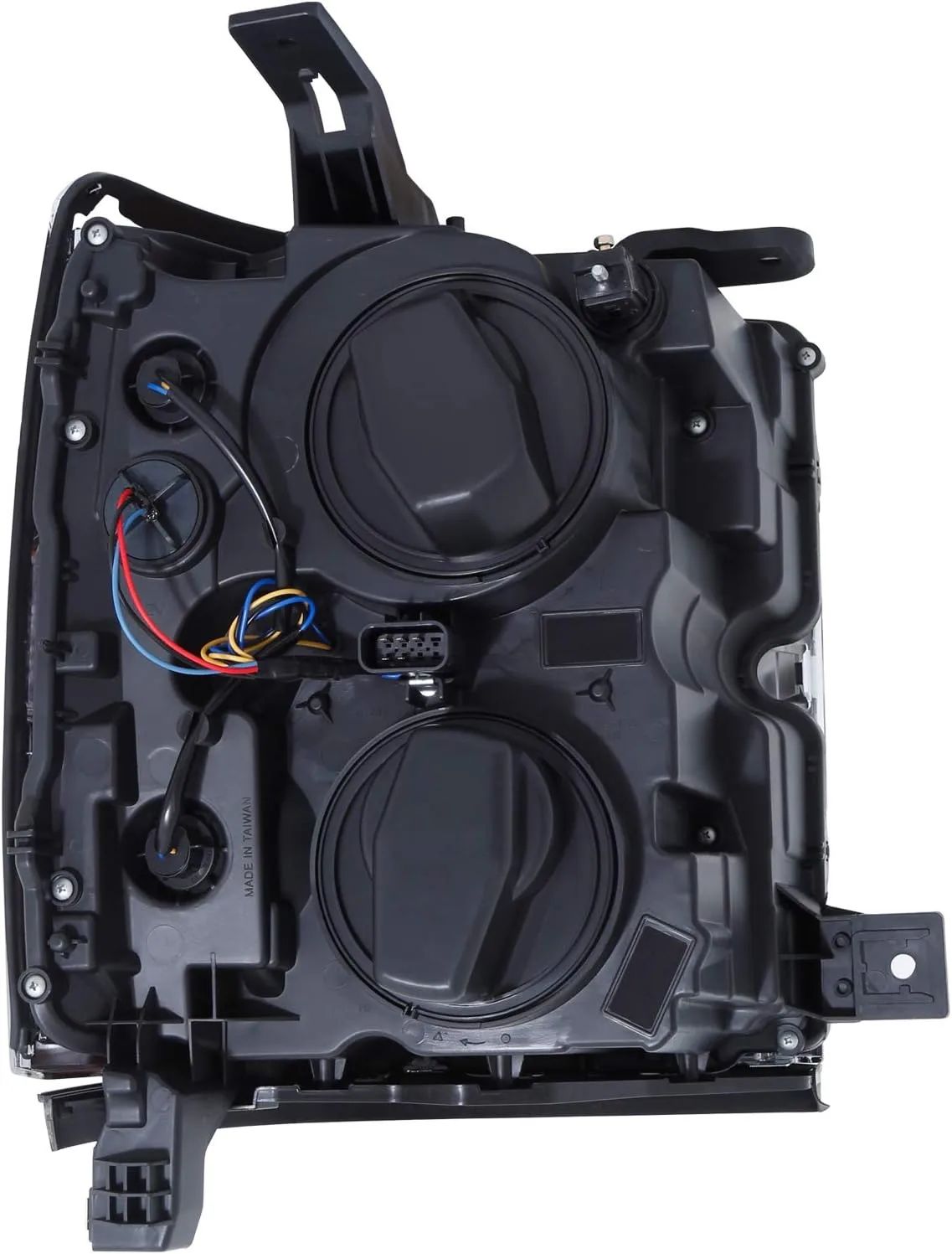 AnzoUSA 111364 CHEVY SILVERADO 2500HD,3500HD 15-19 PROJECTOR SWITCHBACK HEADLIGHT BLACK w/AMBER (BLACK RIM