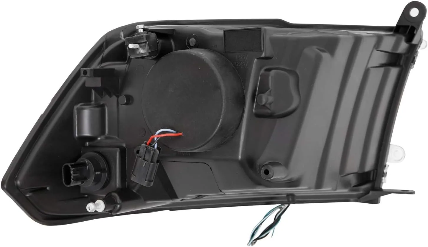Anzo USA 111404 DODGE RAM 09-18 PROJECTOR PLANK STYLE HEADLIGHT w/HALO BLACK CLEAR AMBER
