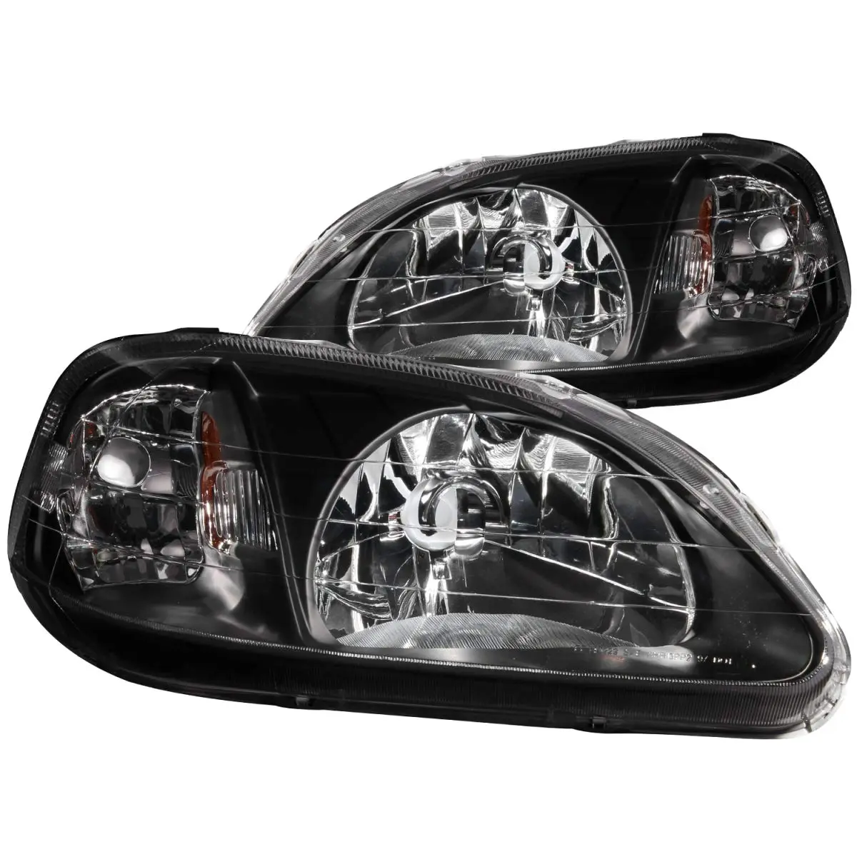 Anzo USA 121070 Honda Civic Crystal Black Headlight Assembly - (Sold in Pairs)