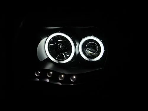 AnzoUSA 121282 Black Clear Projector Halo Headlight for Toyota Tacoma - (Sold in Pairs)