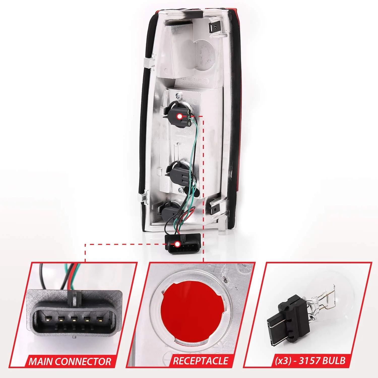 AnzoUSA Euro/Altezza Taillight Assembly for Chevrolet/GMC Trucks