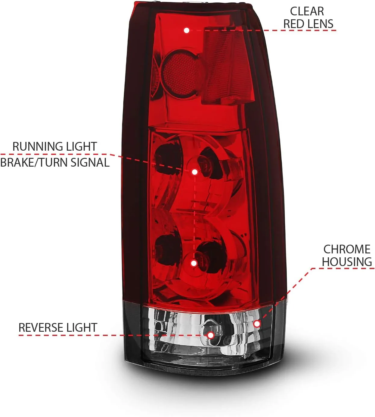 AnzoUSA Euro/Altezza Taillight Assembly for Chevrolet/GMC Trucks