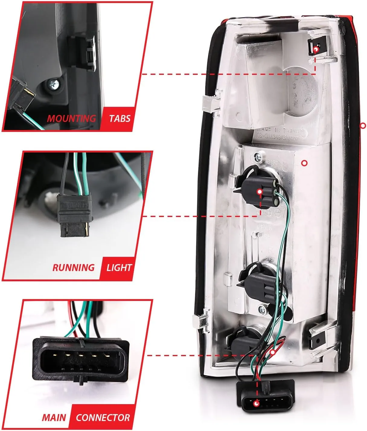 AnzoUSA Euro/Altezza Taillight Assembly for Chevrolet/GMC Trucks