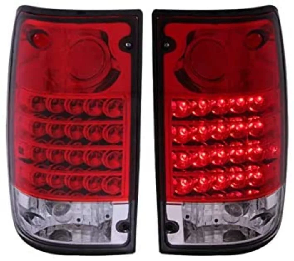 ANZO USA 311043 Chrome LED Tail Light Set-Red/Clear Lens