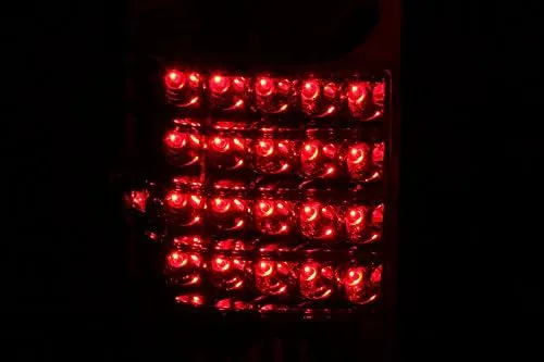 ANZO USA 311043 Chrome LED Tail Light Set-Red/Clear Lens