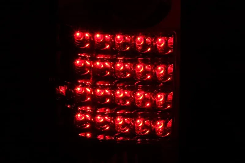 ANZO USA 311043 Chrome LED Tail Light Set-Red/Clear Lens