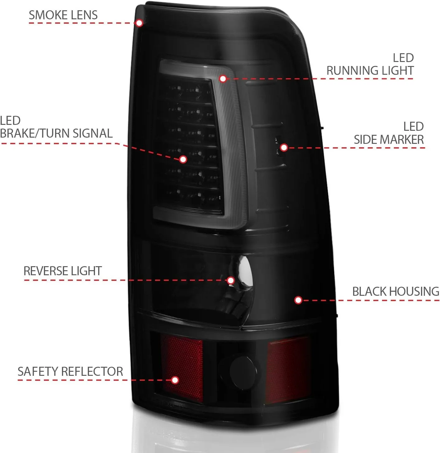 ANZO USA 311331 Taillamps Fits Chevrolet Silverado 1500