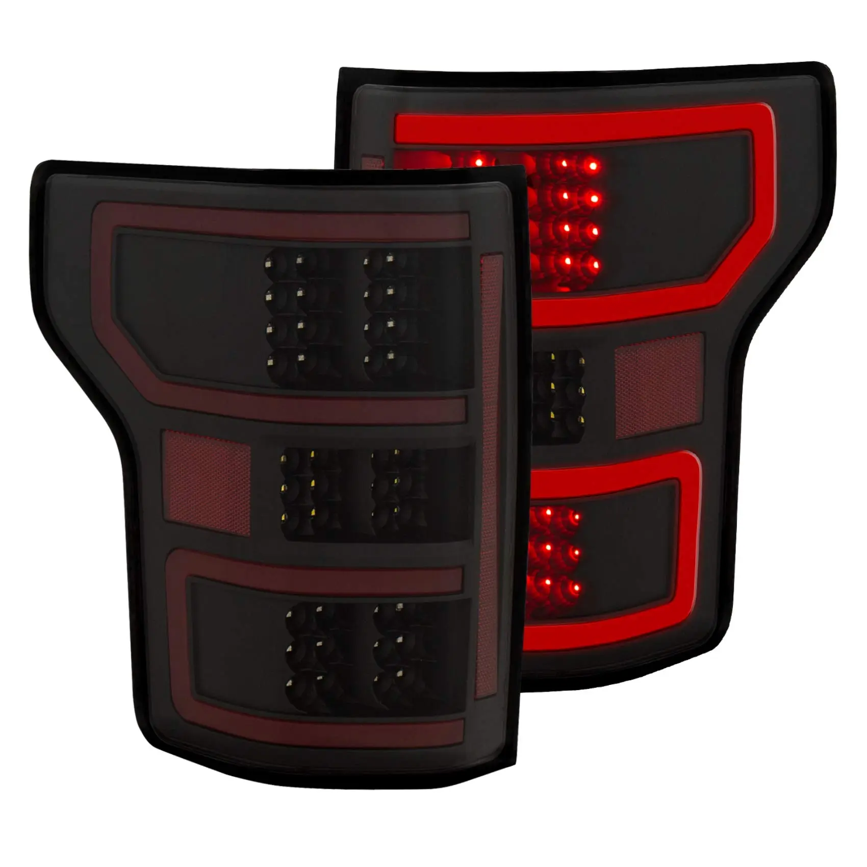 Anzo USA 321338 Tail Light Assembly LED Clear Lens Black Housing Red/White - Pair