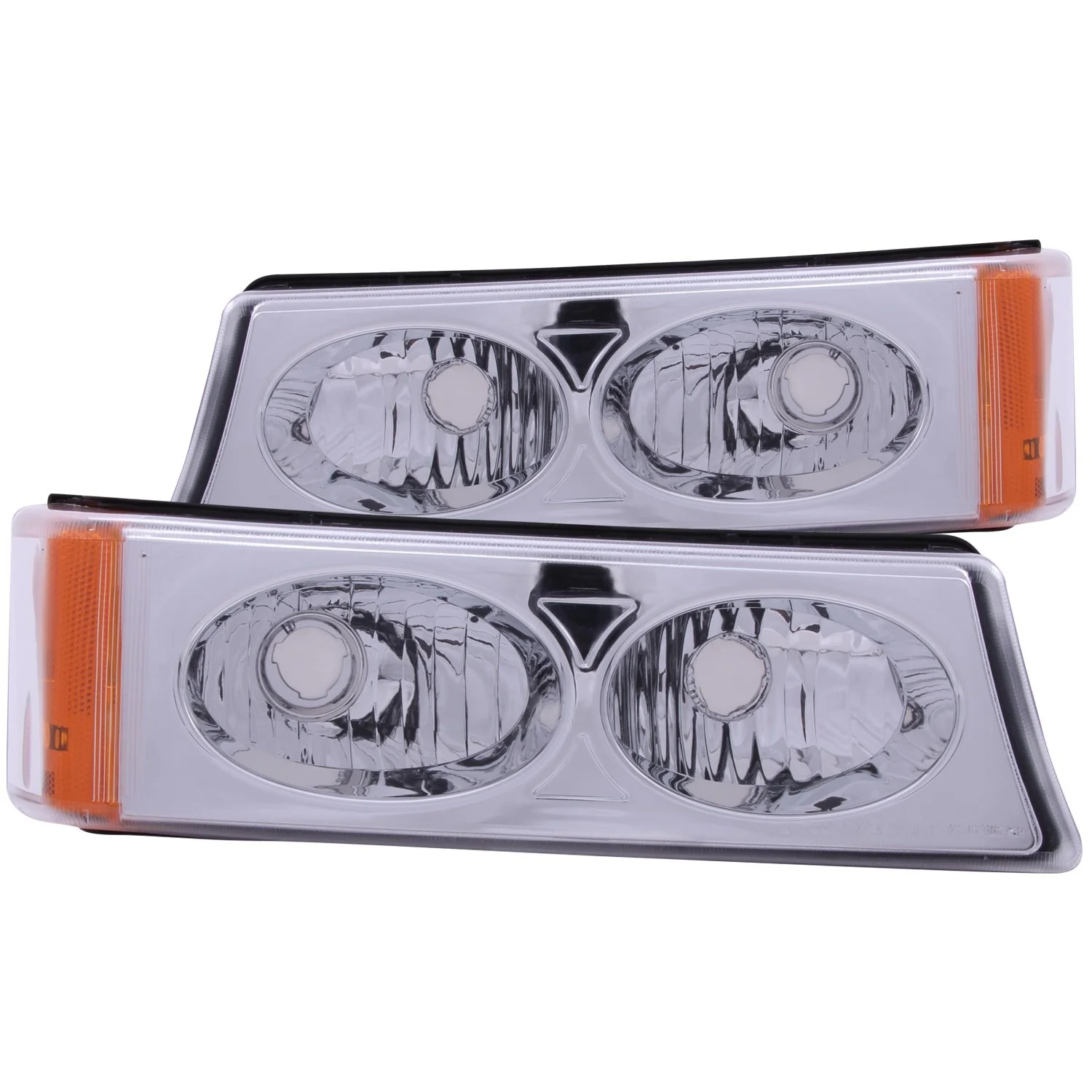 Anzo USA 511035 Chevrolet Avalanche/Silverado Chrome Crystal Lens Parking Light Assembly - Sold in Pairs