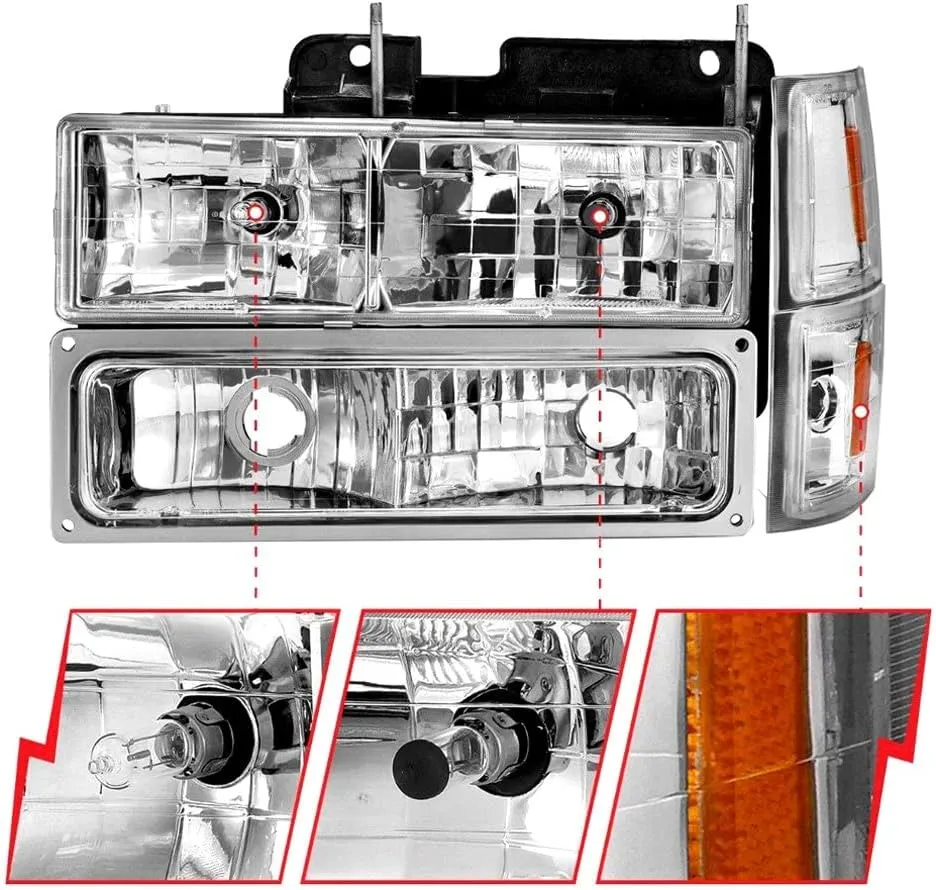 Anzo USA - 88-98 Chevrolet C1500 Crystal Headlights Chrome w/Signal and Side Marker Lights (111506)
