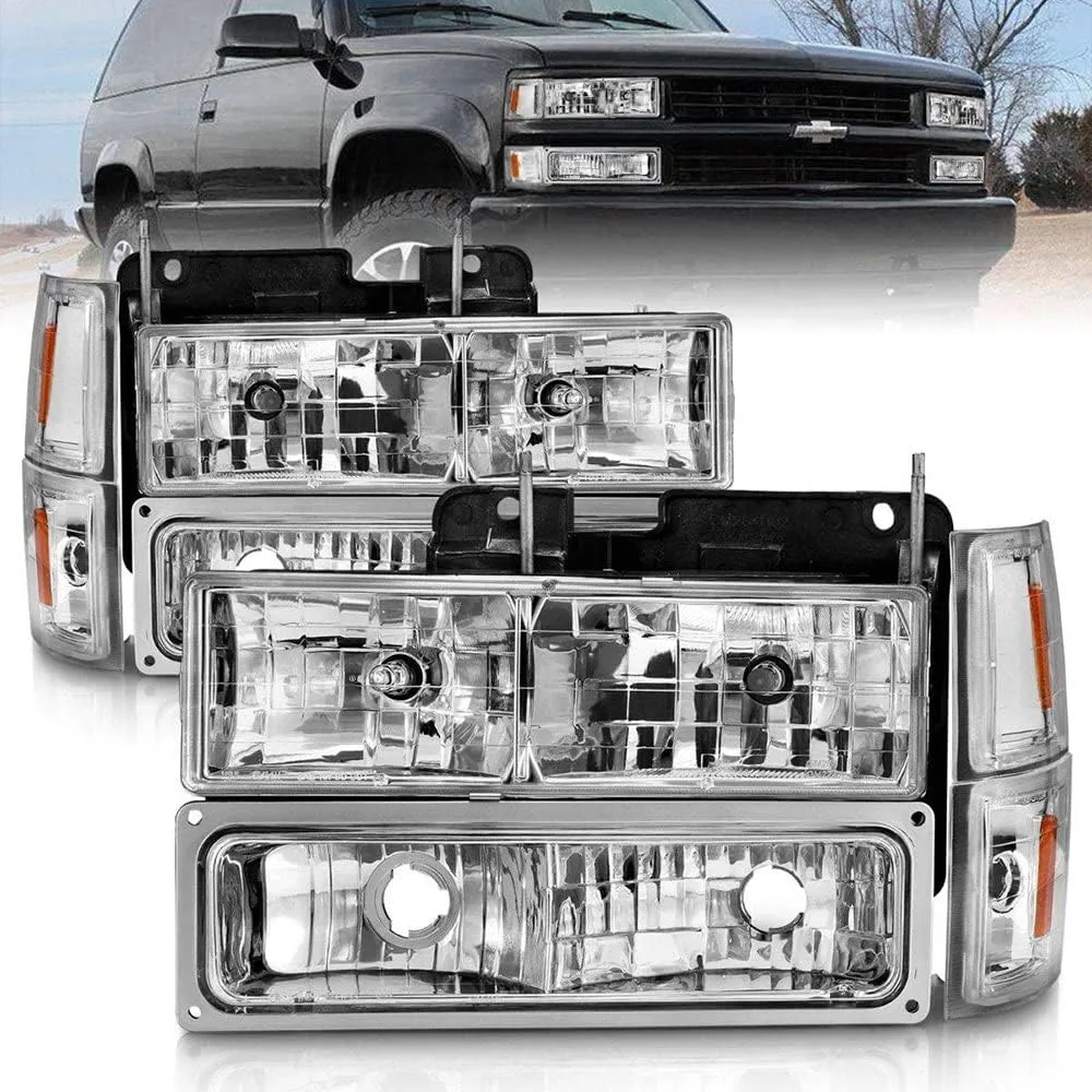 Anzo USA - 88-98 Chevrolet C1500 Crystal Headlights Chrome w/Signal and Side Marker Lights (111506)