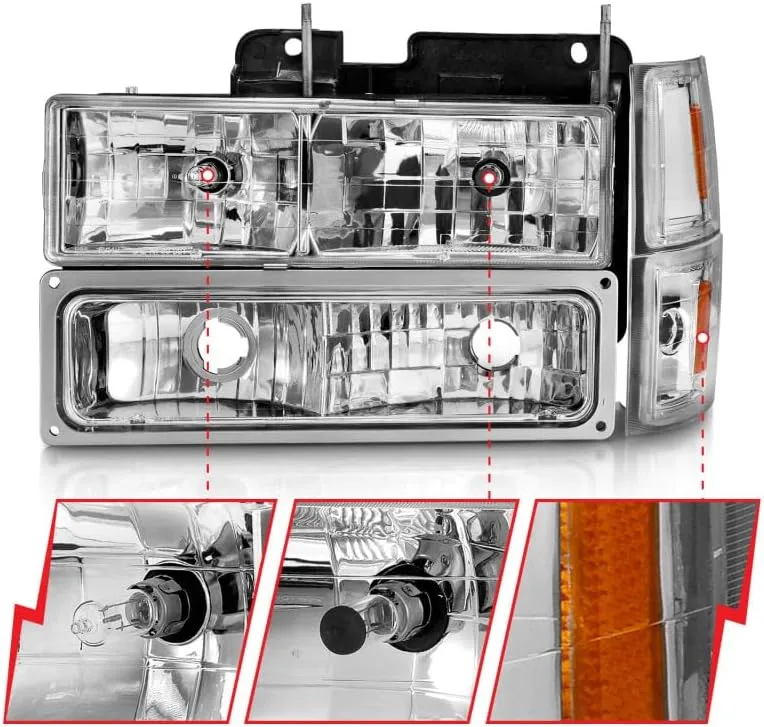 Anzo USA - 88-98 Chevrolet C1500 Crystal Headlights Chrome w/Signal and Side Marker Lights (111506)