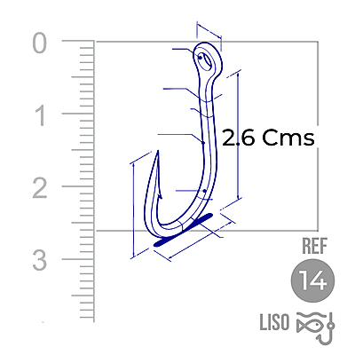 Anzuelo Liso 1002 # 14 Paquete X 1000 Unidades Anzuelo Liso 1002 # 14 Paquete X 1000 Unidades