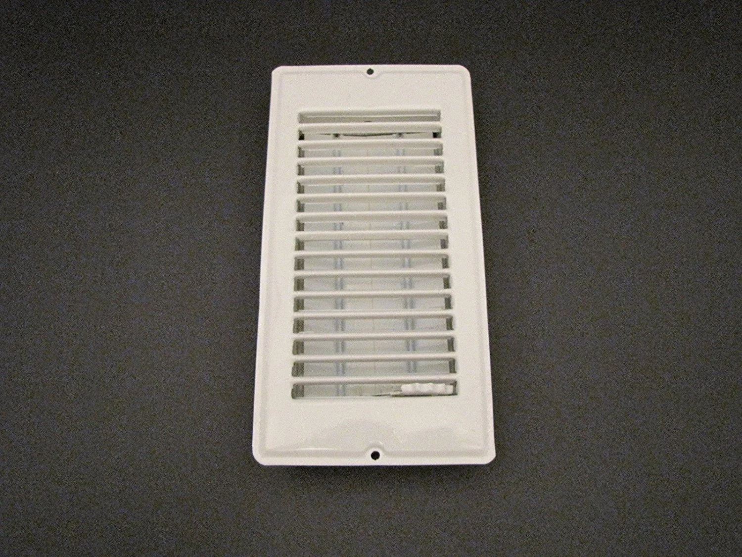 4 X 10 White Floor Register - Metal with Closable Damper
