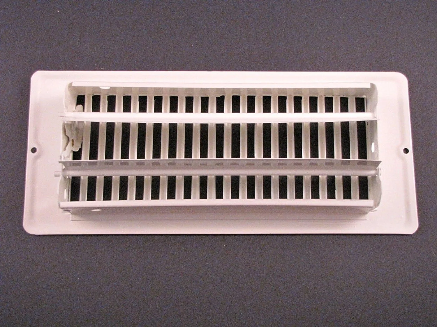 4 X 10 White Floor Register - Metal with Closable Damper