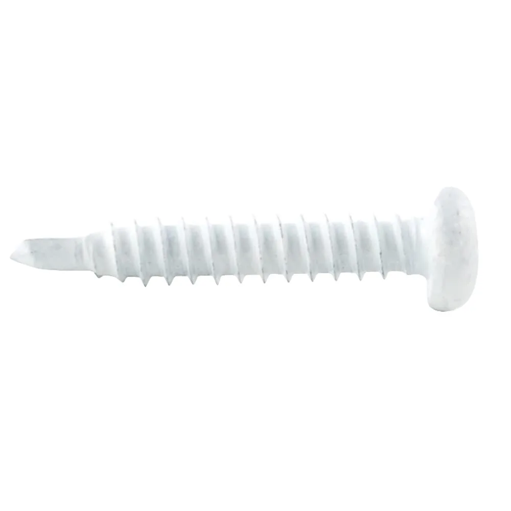 AP Products 012-PTK500W 8X1 White #8 Self-Tapping Pan Head Tri-Screws - 1", 500 Pack