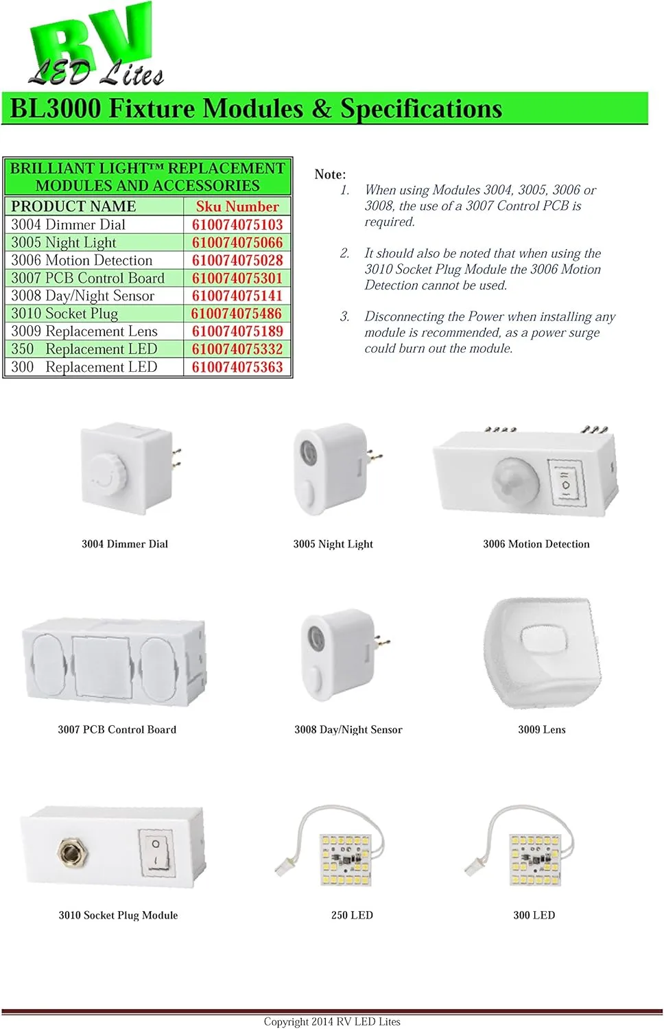 Starlights BL-3003 Dual LED Interior Ceiling Fixture Replacement