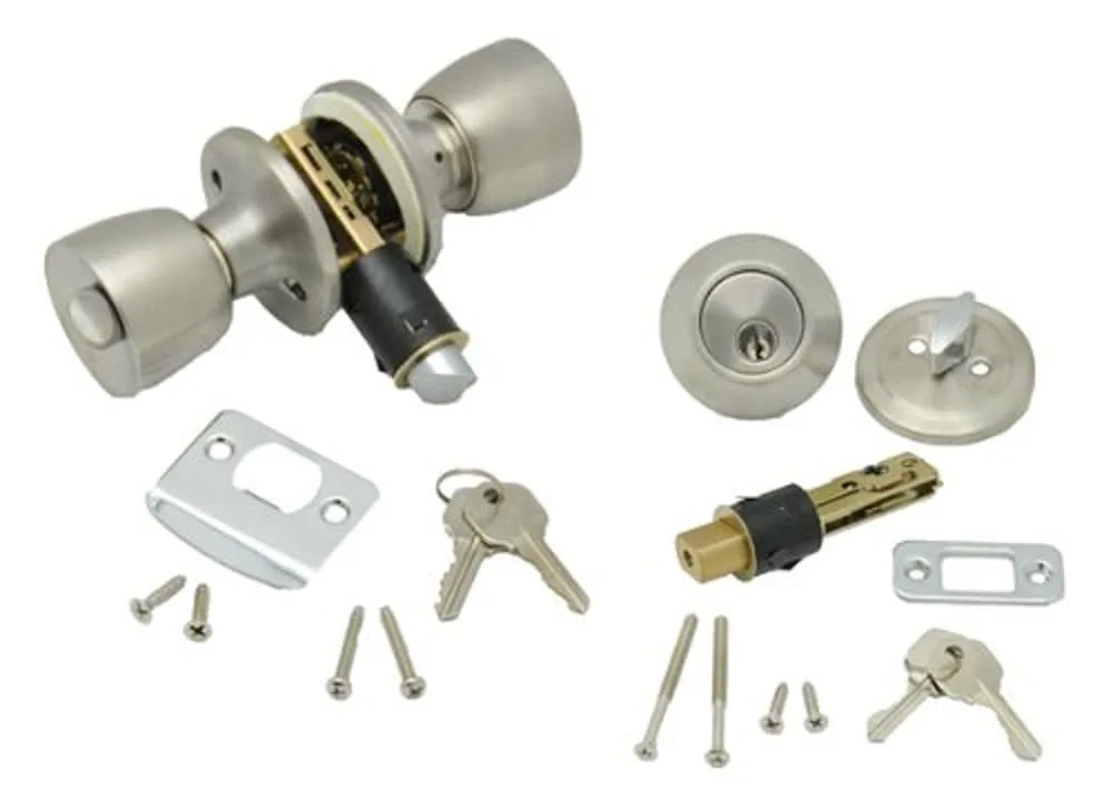 AP Products 013-234-SS Combo Lock Set with Know Lock and Dead Bolt - Stainless Steel