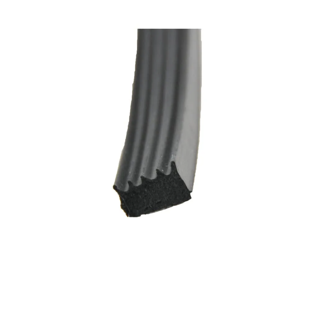 AP Products 0121.2116 018-855 1/2" x 5/16" Ribbed Foam Seal with Tape, Black