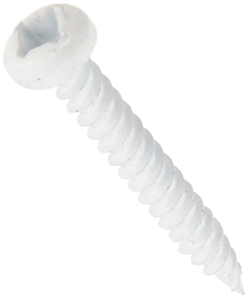 AP Products 012-PSQ500 W 8 X 1-1/4 White Pan Head Square Recess Screw - Pack of 500