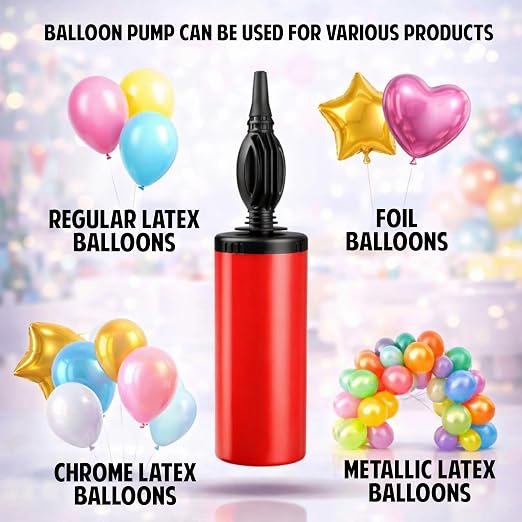Metallic Balloons-Golden & Black(50Pcs),Air Balloon Pump-Combo|for Party Decor