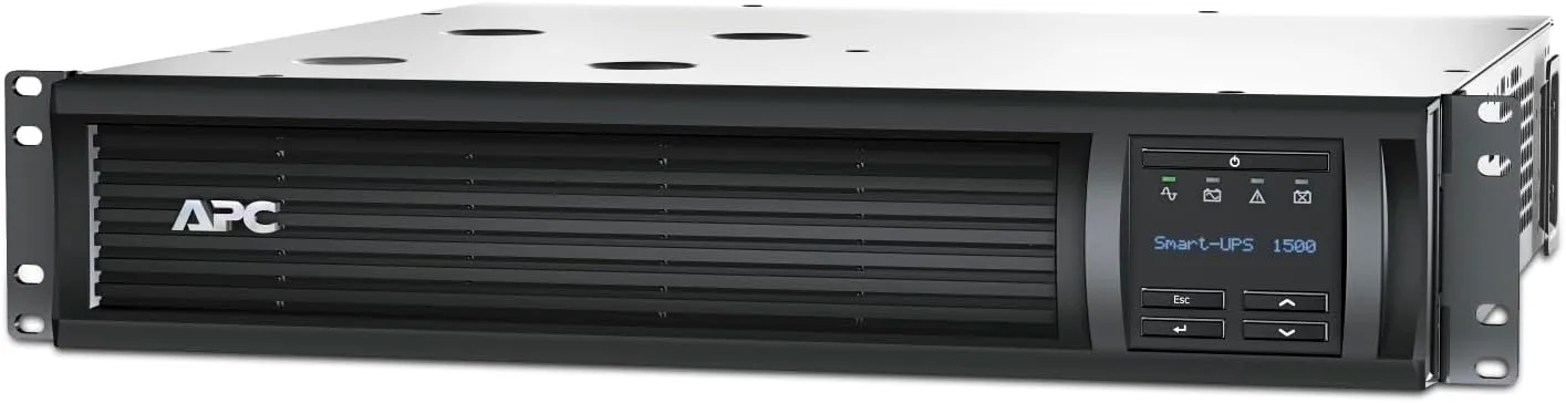 APC 1500VA Smart UPS with SmartConnect and Network Card, SMT1500RM2UCNC, Rackmount 2U, Sinewave UPS Battery Backup, 120V, Line Interactive Uninterruptible Power Supply