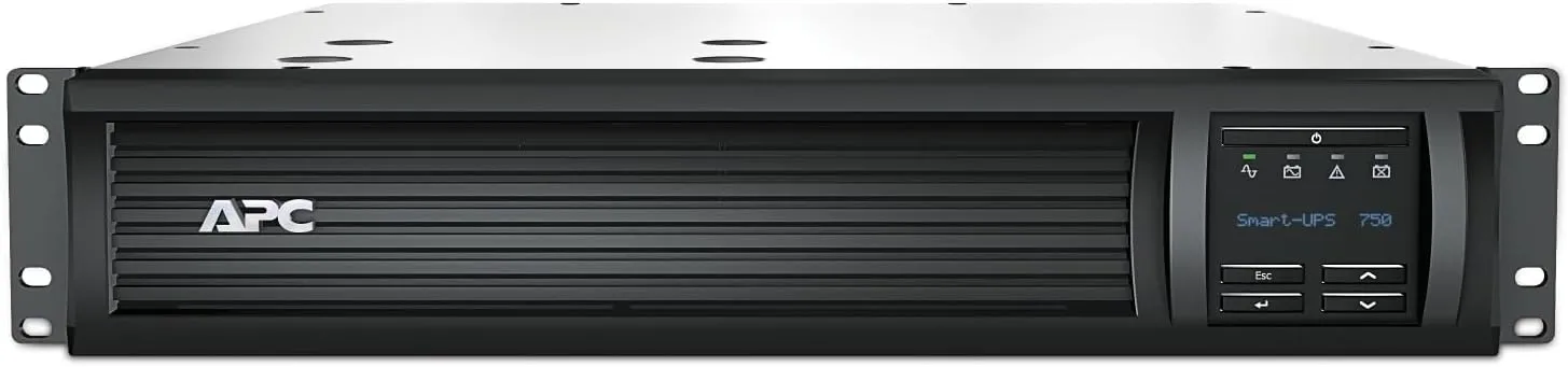 APC 750VA Smart UPS with SmartConnect and Network Card, SMT750RM2UCNC, Rackmount 2U, Sinewave UPS Battery Backup, 120V, Line Interactive Uninterruptible Power Supply