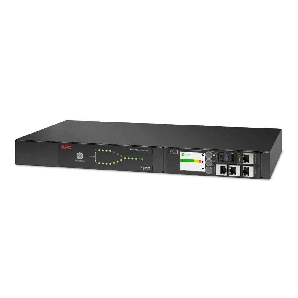 APC NetShelter Rack Automatic Transfer Switch AP4450A, 1U, 15A, 100/120V
