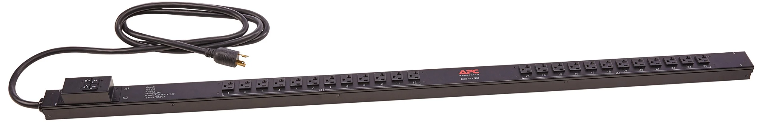 APC Rack Mount PDU, 0U Vertical, 30A, (24) NEMA 5-20R