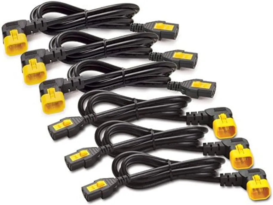 APC by Schneider Electric Power Cord Kit (6 ea), Locking, C13 TO C14 (90 Degree), 0.6m, North America