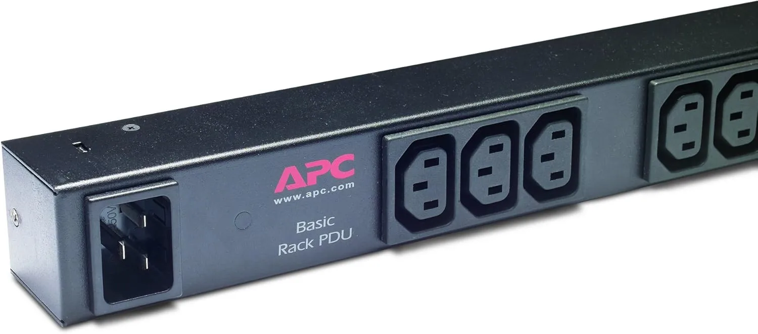APC AP9572 Basic 0U Vertical Rack PDU – IEC C20 Input, 15x IEC C13 Outputs (Black)