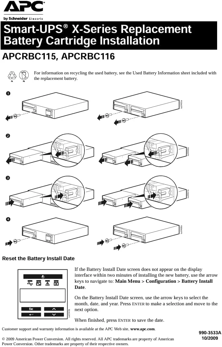 APC Replacement Battery Cartridge (RBC) for Smart-UPS