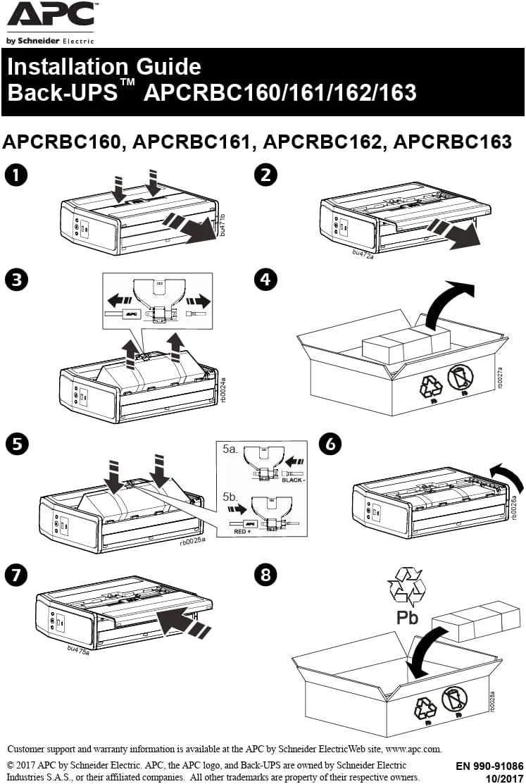 APC UPS Battery Replacement, APCRBC161, for APC UPS BR1350MS and select others