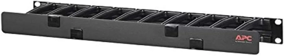 APC NetShelter Cable Management, Horizontal Cable Manager, 1U, Single Side with Cover, Black, 483x 44x 110 mm - AR8602A