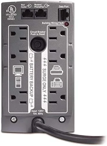 APC Back-UPS CS 500VA (BK500BLK) Battery Backup & Surge Protector