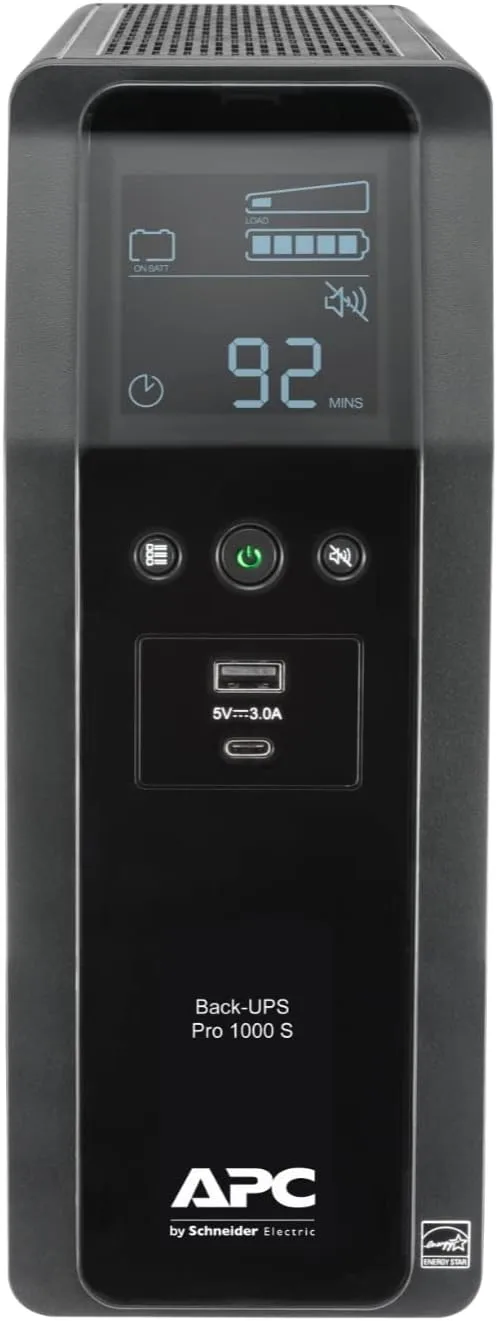 APC BR1000MS Back-UPS Pro 10-Outlet UPS, 1,000VA/600W