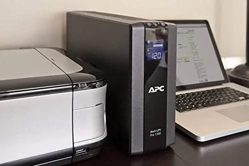 APC UPS 1500VA Battery Backup Surge Protector, BR1500G Backup Battery Power Supply with AVR