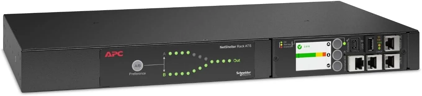 APC NetShelter Rack Automatic Transfer Switch (ATS), 1U, 16A, 230V