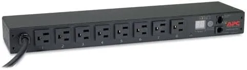 APC Rack PDU, Metered, 1U, 15A, 100/120V, (8) 5-15 (AP7800B)