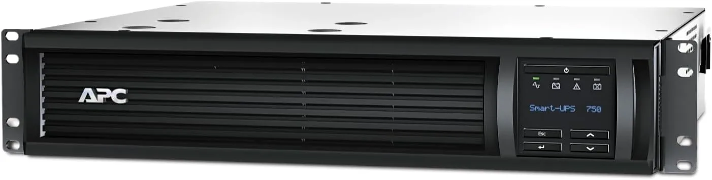 APC 750VA Smart UPS with SmartConnect and Network Card, SMT750RM2UCNC, Rackmount 2U, Sinewave UPS Battery Backup, 120V, Line Interactive Uninterruptible Power Supply