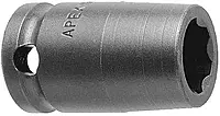 Impact Socket: 1/2" Drive, 1/2" Socket, Hex Drive