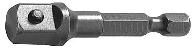 Socket Adapter, 1/4" Male Hex, 3/8" Square