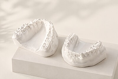 Modelos superior e inferior en Yeso Alef Tipo III blanco Modelos superior e inferior en Yeso Alef Tipo III blanco