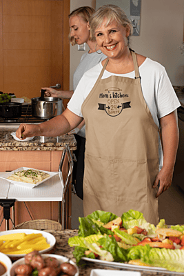 Mom’s Kitchen Open 24 Hours – Khaki Embroidered Apron