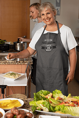 Mom’s Kitchen Open 24 Hours – Khaki Embroidered Apron