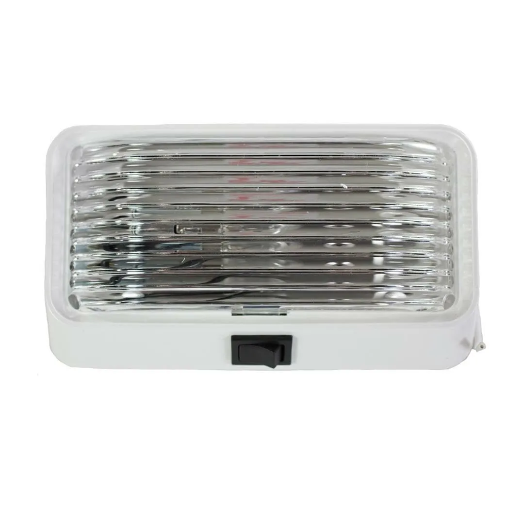 Arcon 18104 12V Universal Porch/Utility Light with Clear Lens, White Base and Switch