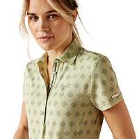 Motif Womens Short Sleeve Polo Shirt - Laurel Green Geo Ariat
